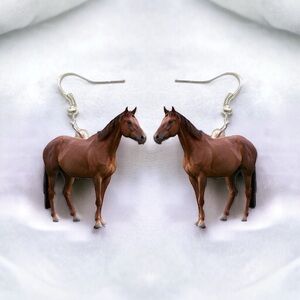 Ride in Style: Handcrafted Horse Dangle Earrings for the Equestrian Soul! NWT
